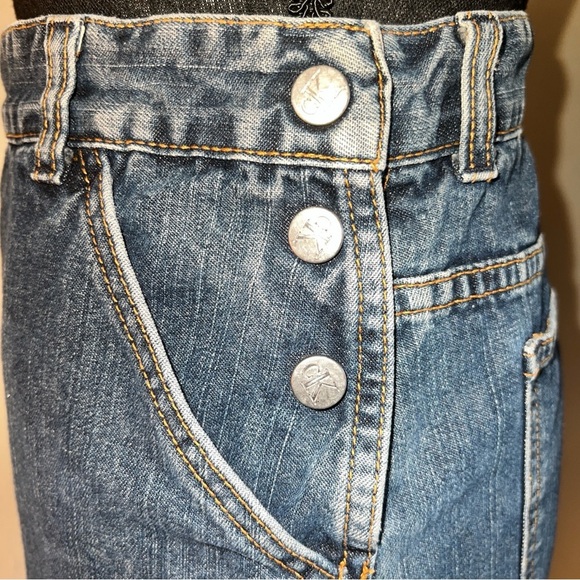 Calvin Klein Women’s 90s Side Snap Denim Jean Skirt Size 14 - Picture 2 of 16